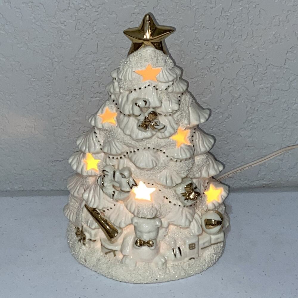 VTG Elements Bealls Palais Royal Christmas Tree Night Light Porcelain In Box
